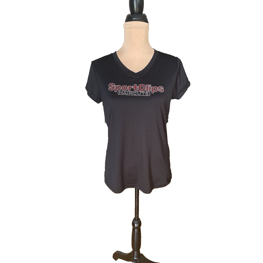 Sportclips Uniform Shortsleeve Bling Top Size Medium